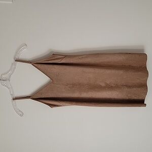 Aritzia Wilfred Free Women's Tan Faux Suede Mini Dress- Size XS